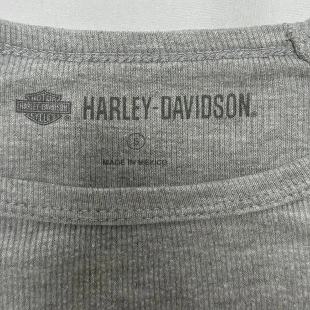 Harley Davidson Retro Biker Girl Harley 2000s Vintage Cotton Long Sleeve Size S - Picture 3 of 4